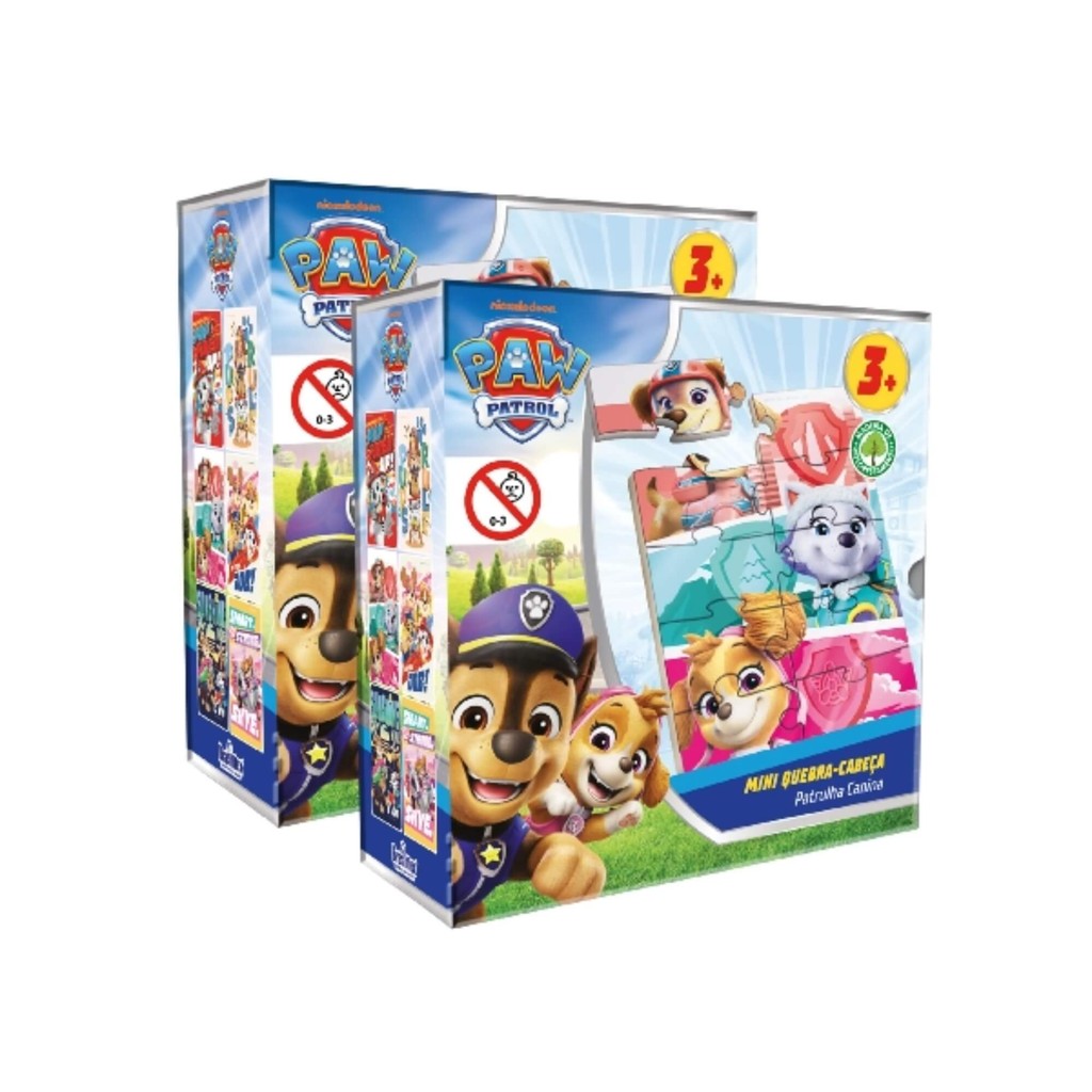 Mini Quebra-Cabeça de Madeira - Patrulha Canina - Sortido e Unitário Pais e Filhos - 811078-1 em Oferta na Shopee