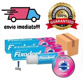 1 Fixodent Original 68g（1 turbo） 100% Original Fixador De Prótese Em Gel Sem Glúten em Oferta na Shopee
