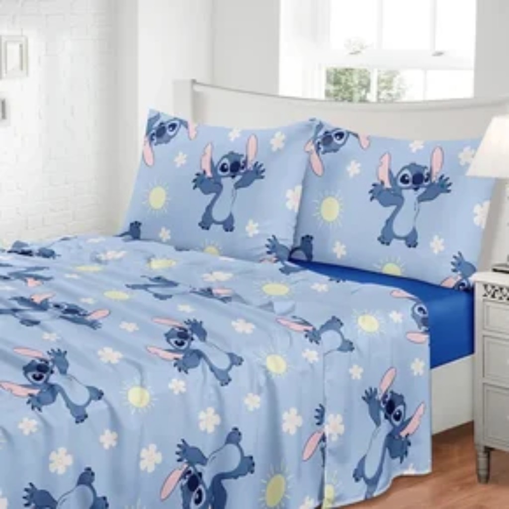 Jogo de Cama Toque de Seda Disney Stitch - Jogo Solteiro 2 Peças - Azul