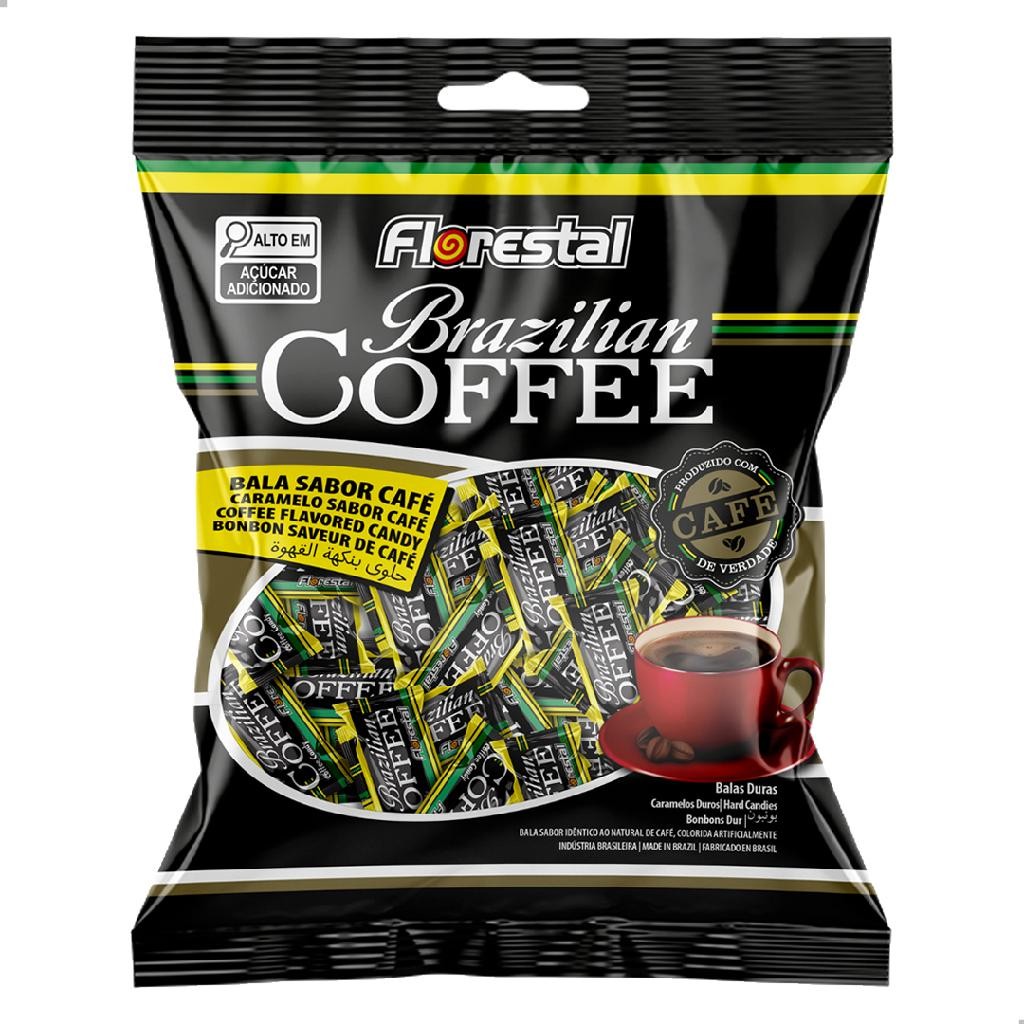 Bala Dura de Café Brazilian Coffee Florestal Pacote 108g com 30 un Original