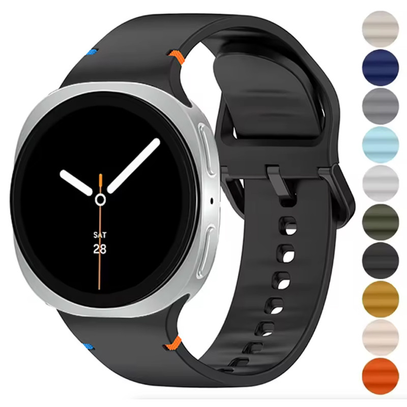 Pulseira De Silicone Para Samsung Galaxy Watch 8 44mm 40mm Esporte Correa Clássico 46mm Banda em Oferta na Shopee