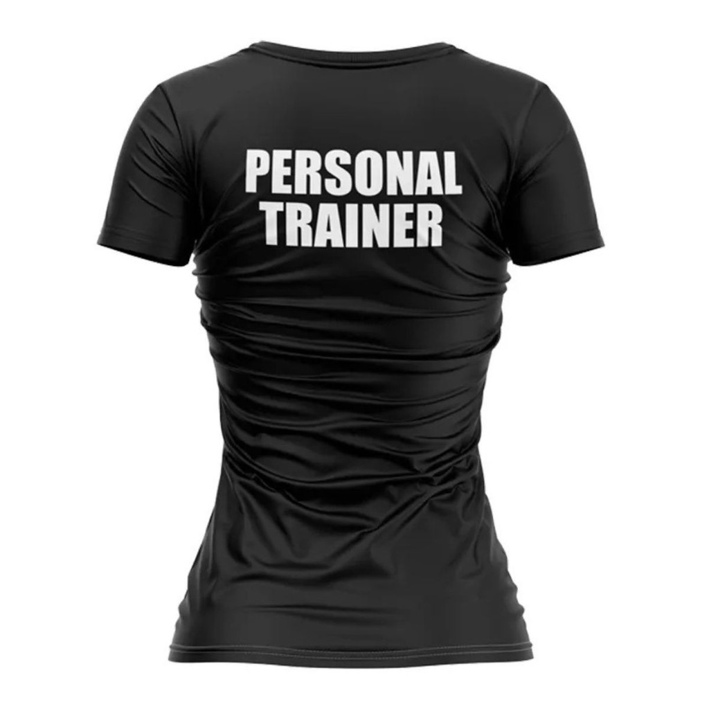 Camiseta Personal Trainer Feminina Dry Fit  Blusa BaBy Look  Fitness Academia