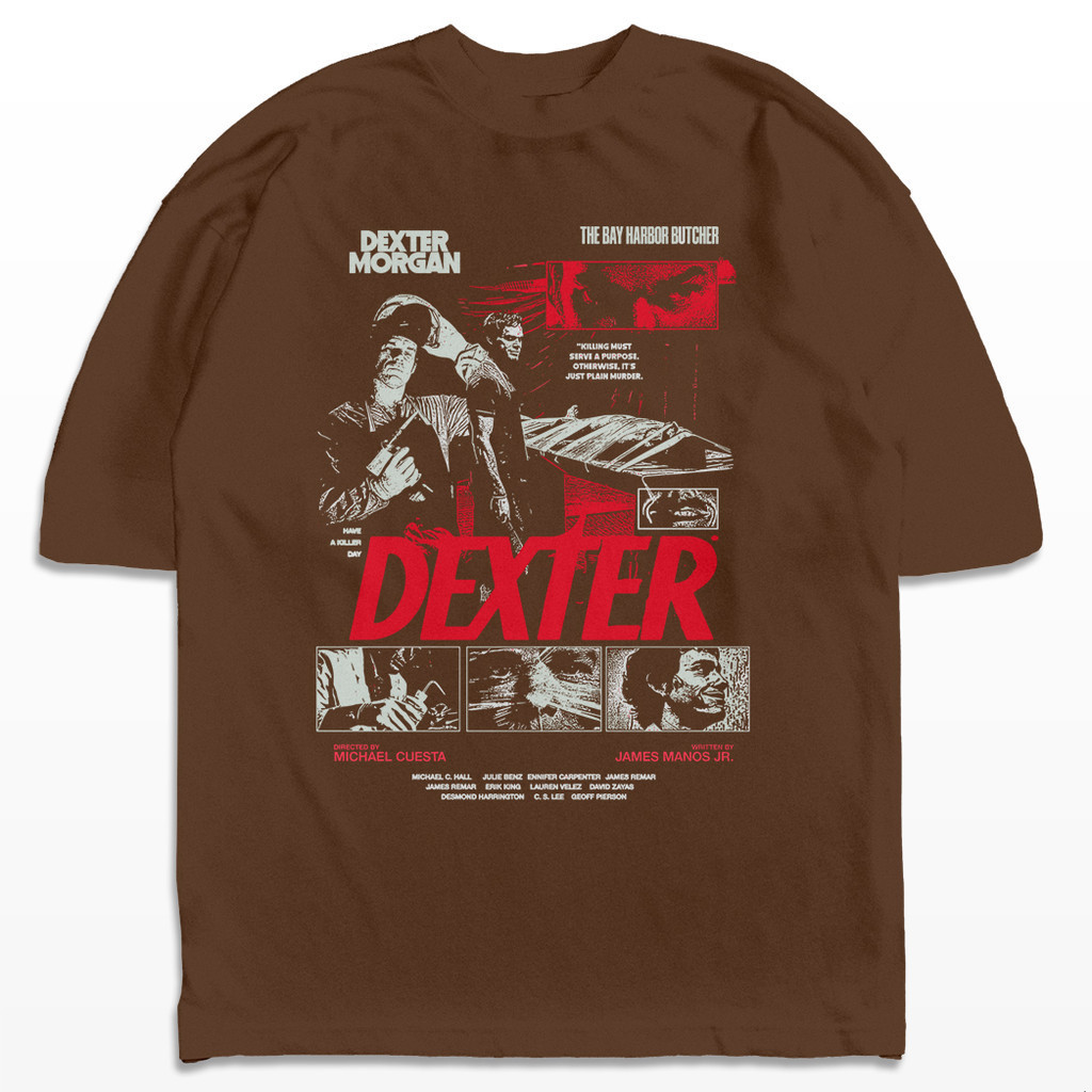 Camiseta Premium em Algodão Puro Camiseta Oversized Dexter Streetwear Harajuku Aesthetic Camisa Unissex