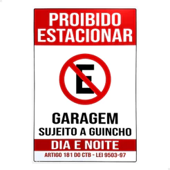 Placa De Proibido Estacionar Carga E Descarga 60x40cm Grande
