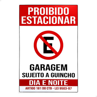 Placa De Proibido Estacionar Carga E Descarga 60x40cm Grande em Oferta na Shopee