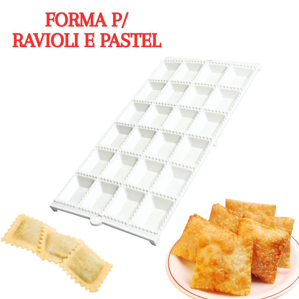 Molde para Ravioli 24 Cavas Forma para Mini Pastéis e Massa Recheada Fácil de Usar