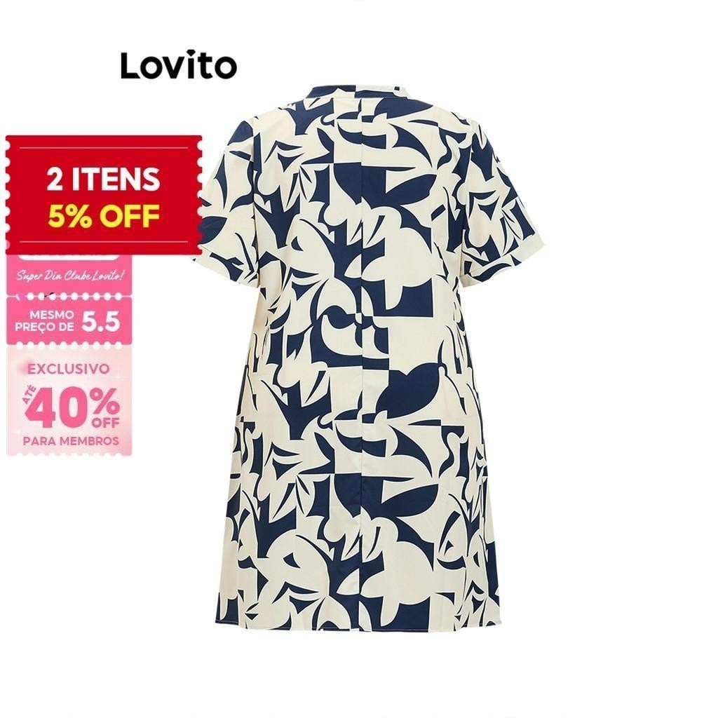 (Trendy) Lovito Vestido Plus Size Curvo Casual Floral Padrão para Mulheres LBL17324 em Oferta na Shopee
