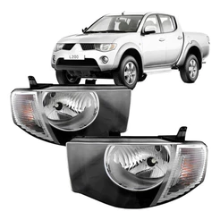Par Farol L200 Triton 2007 A 2016 Foco Simples Pisca Cristal