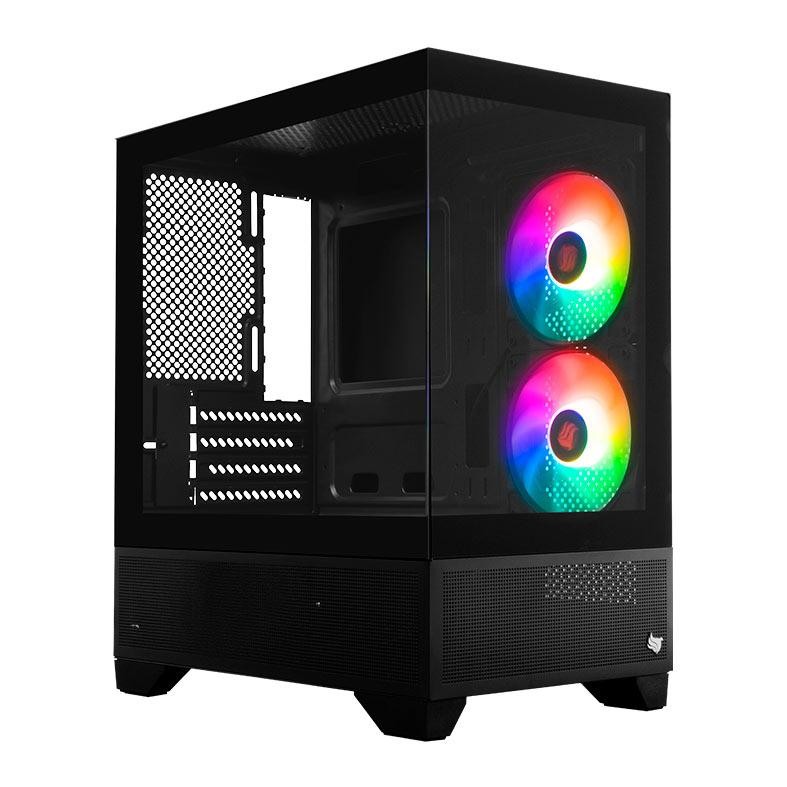 Gabinete Gamer Pichau Magpie 4B, Mini-Tower, Lateral de Vidro, Com 2 Fans, Preto, PG-MAG4B-BK2