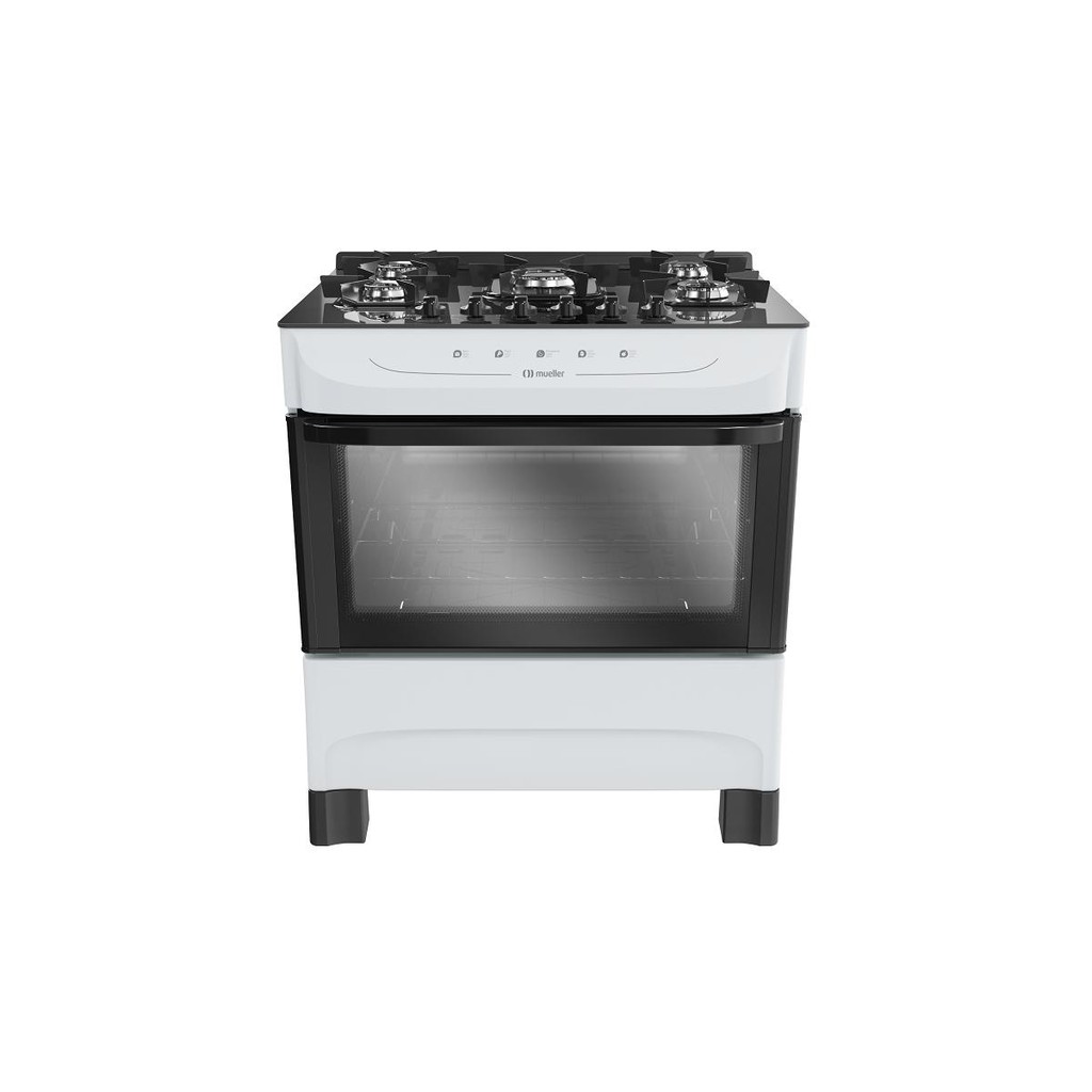 Fogão Mueller 5 Bocas com Mesa de Vidro e Acendimento Branco MFV5BB - Bivolt em Oferta na Shopee