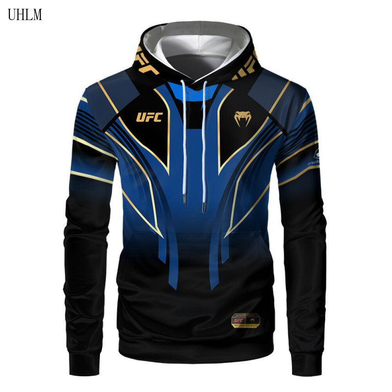 Moletons com Estampa 3D de Luta e Combate UFC, Roupas Esportivas Respiráveis para Homens, Moletom Personalizado com Nome