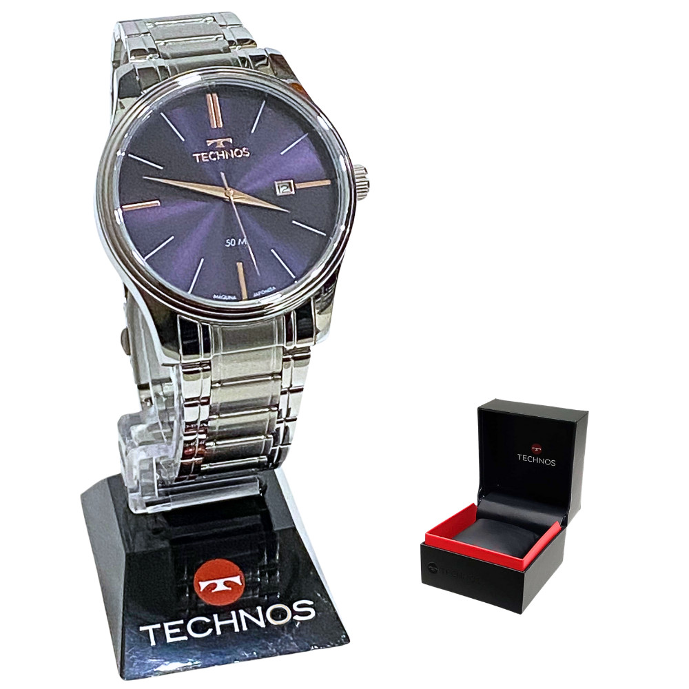 Relógio Technos Masculino Analógico Prateado Classic 2115MPM/1K