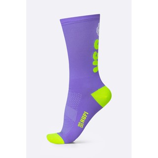 Meia HUPI Yes Run 1 Par Tamanho 36-42 Cor Lilás/Amarelo, Ideal para Corrida em Oferta na Shopee