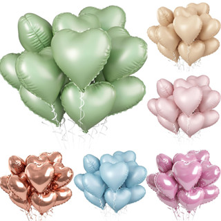 5/10pcs Balões De 18 Polegadas De Folha De Coração Pink Sage Green Heart Balloon em Oferta na Shopee