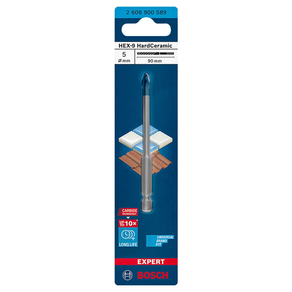 Broca para porcelanato EXPERT HEX-9 Hard Ceramic 5mm Bosch