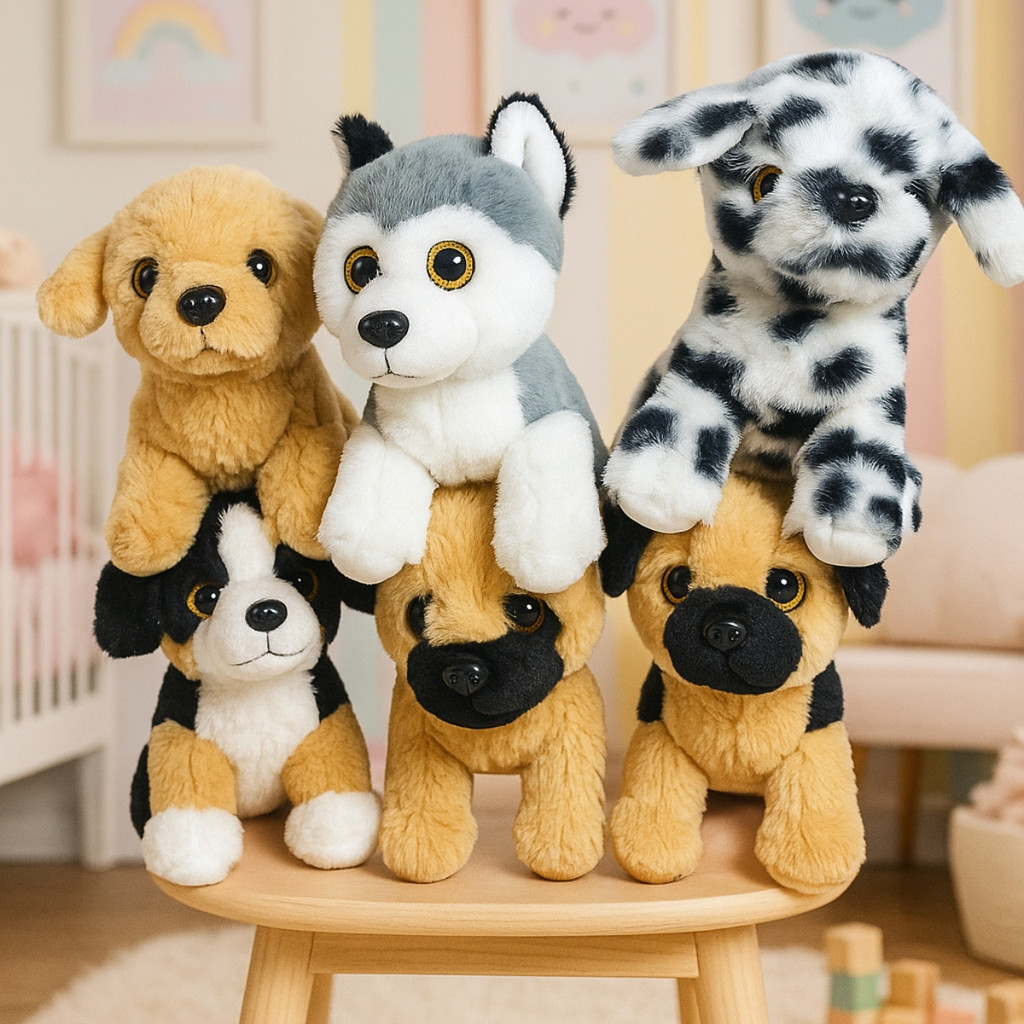 Cachorrinho De Pelúcia Filhote Fofo Antialérgico 19cm