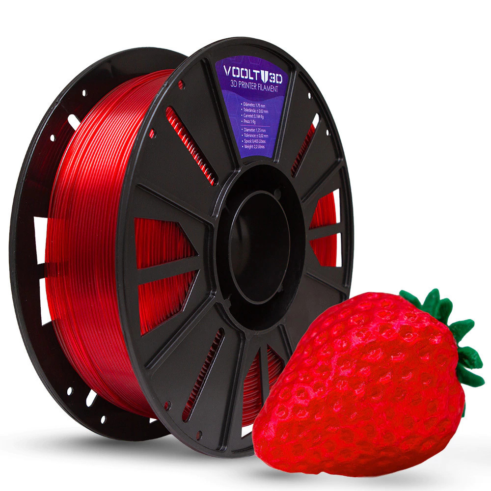 Filamento PET-G HF Premium Vermelho Translúcio - 1KG