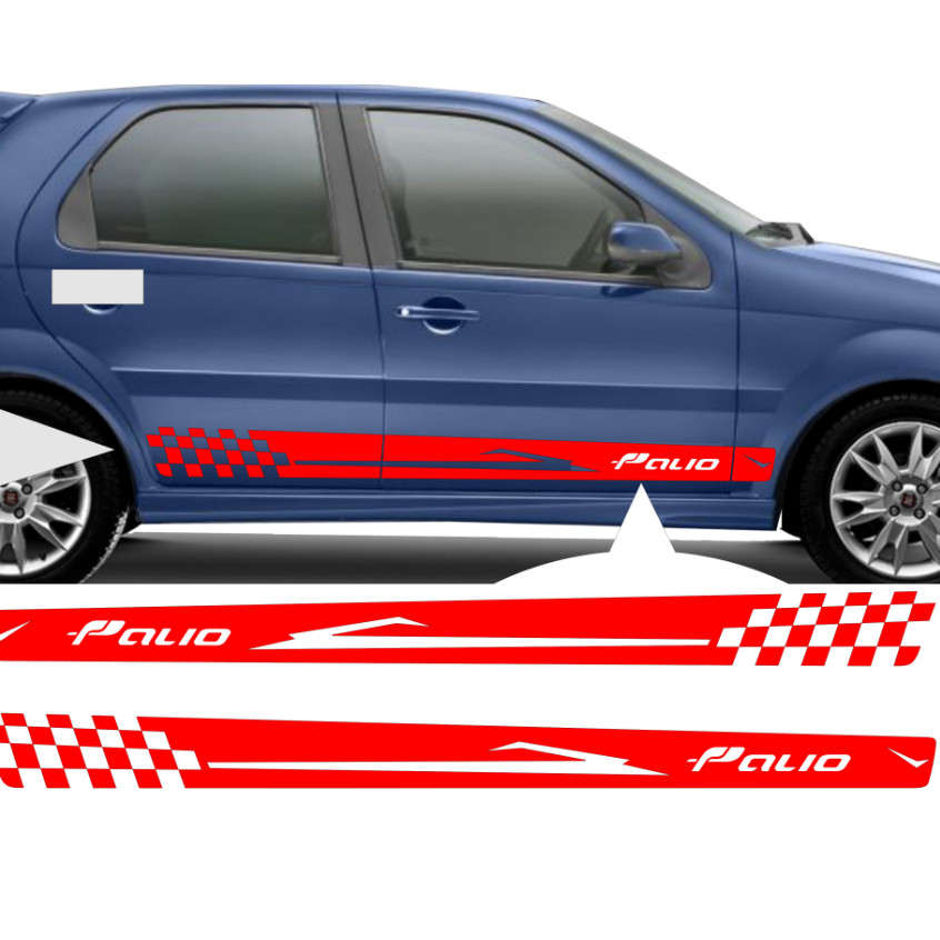 Kit Adesivo Faixa Lateral Palio Fire Adesivo 2 e 4 portas - Serve Para Carro Palio Fire, Economy