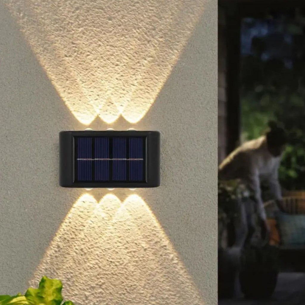 Luminaria Solar Led Parede Prova Água Descoraçao Jardim Casa Área Externa em Oferta na Shopee