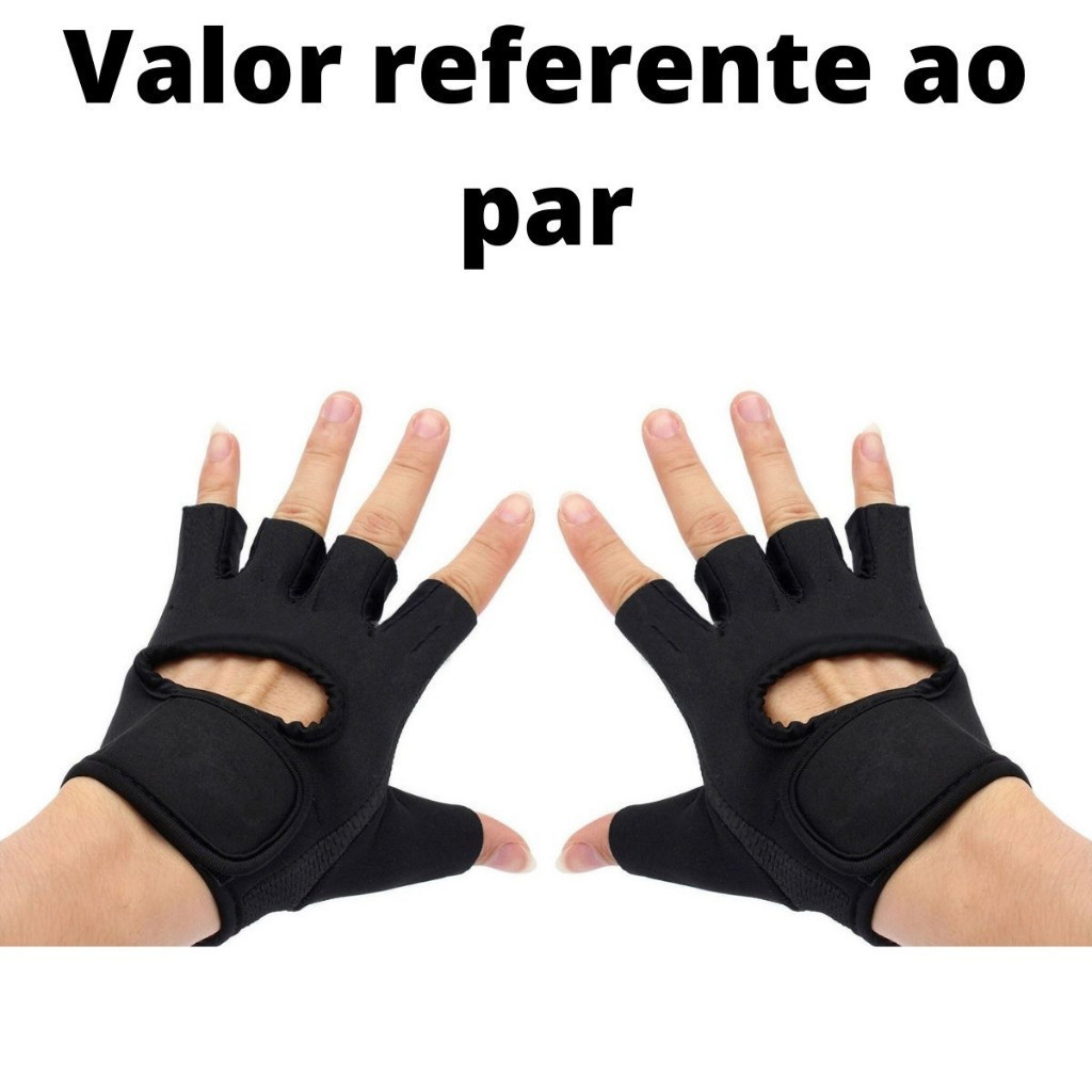 Kit com Par de Luvas de Academia Premium em Neoprene - Otimiza Performance no Treino de Musculação