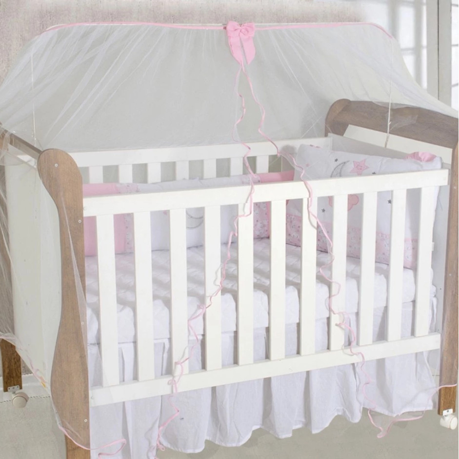 Mosquiteiro Para Berço Nacional e Americano 6m Circunferência Véu Leve Sem Varão