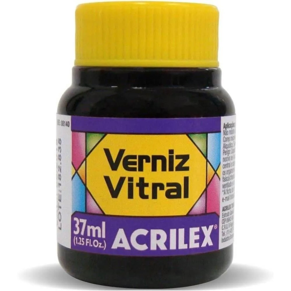 Verniz Vitral Violeta Cobalto 540 - Acrilex - 37ml Perfeito para Copos Garrafas Vasos e Outras