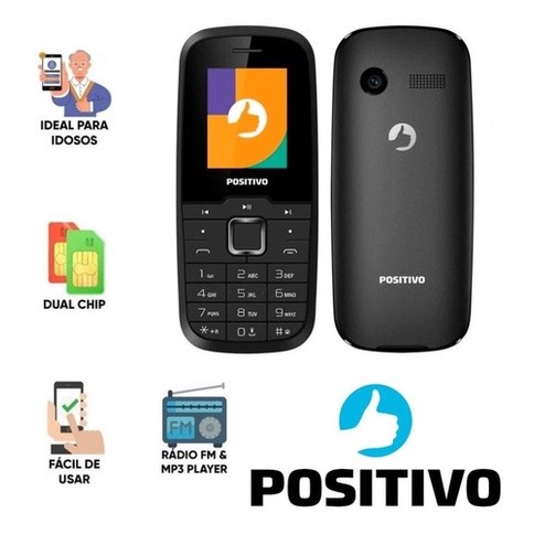 Celular Simples Positivo P26 Dual Chip Radio FM Celular  Idoso