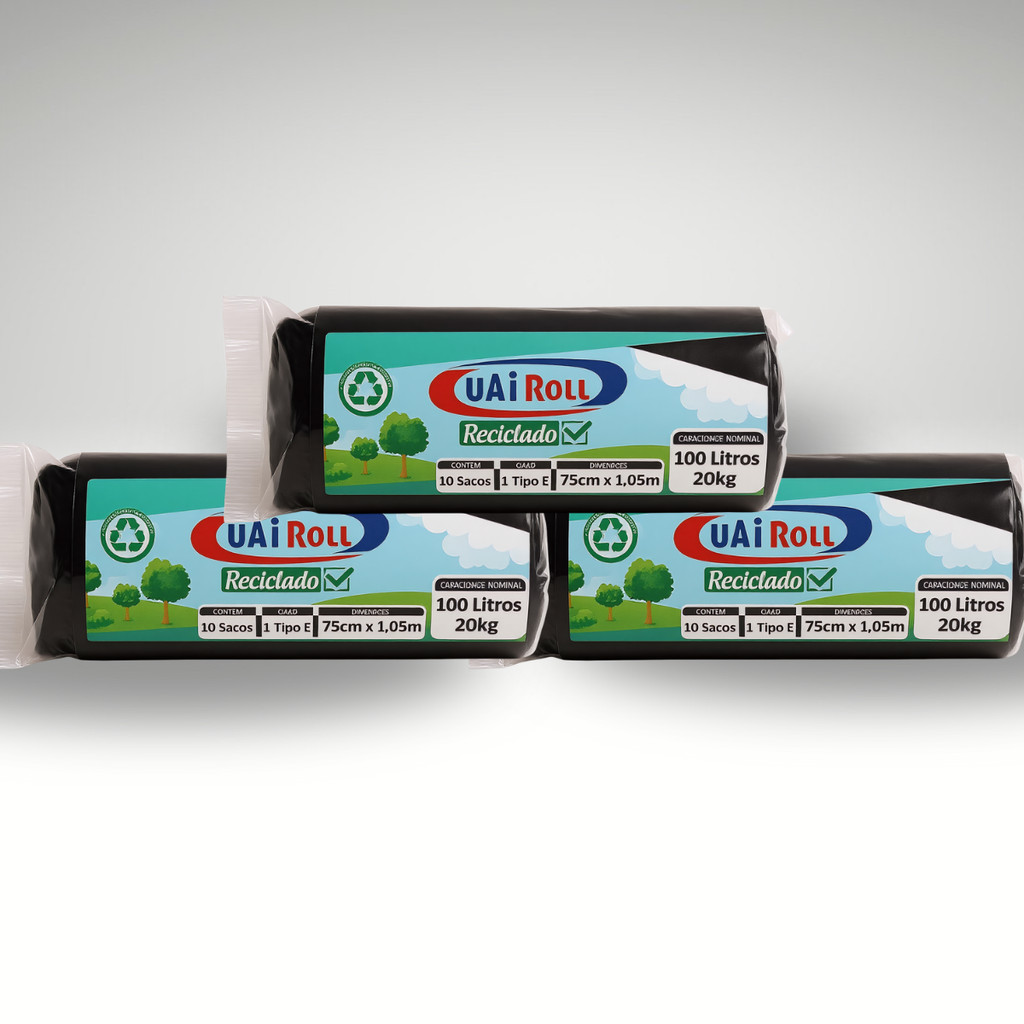 Saco De Lixo Kit 3 Pacotes 100 Litros Reforçado Uso Pesado Grosso Resistente em Oferta na Shopee