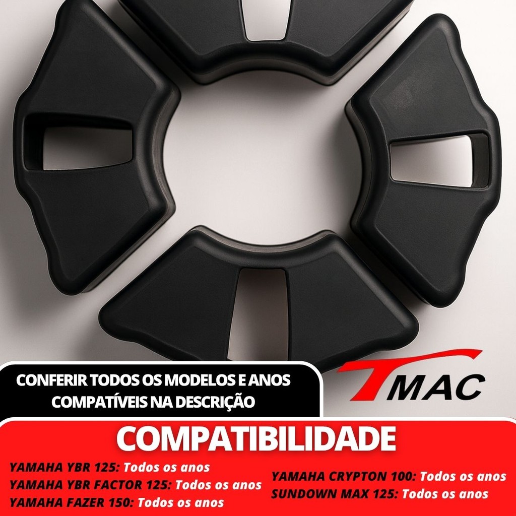 Coxim da Coroa Yamaha YBR 125 2000 Até 2016 ED KE - Crypton 100 1997 Até 2005 – Borracha — imagem 2 de 2