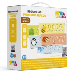 JOGO REGUINHAS PRIMEIROS TRAÇOS MADEIRA BABEBI ESCRITA EDUCATIVO MESA CURVAS ONDAS CONTROLE ANIMAIS