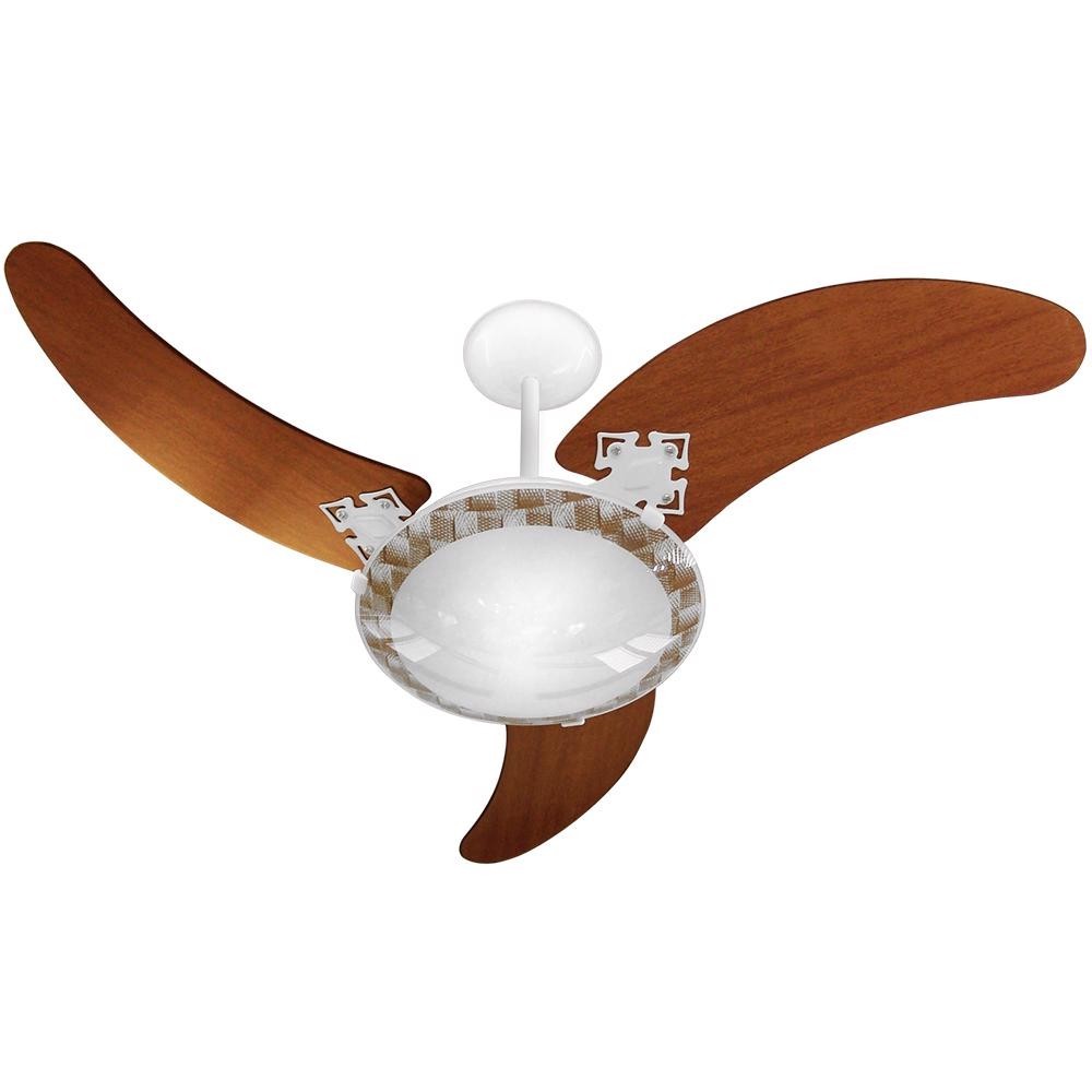 Ventilador de Teto 3 Pás 130W Branco/Mogno VENTUS VENTI-DELTA em Oferta na Shopee