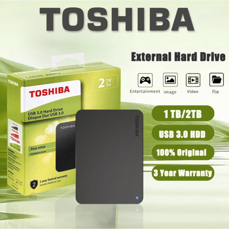 🔥Toshiba🔥Disco rígido externo 1TB 2TB 4TB External Hard Drive HDD USB 3.0  Portable HD Externo 2TB Hard Drive em Oferta na Shopee