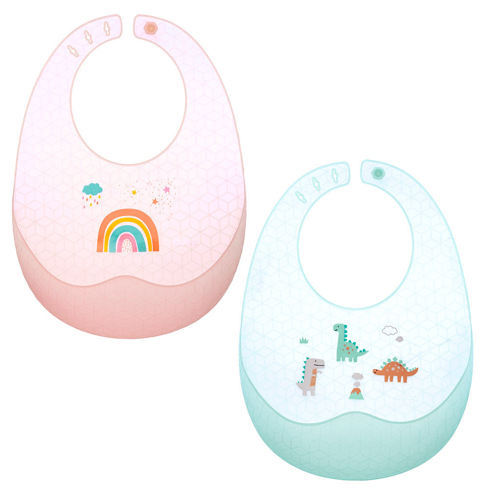 Babador Silicone Ajustável Bolso Pega Migalhas E Estojo Buba