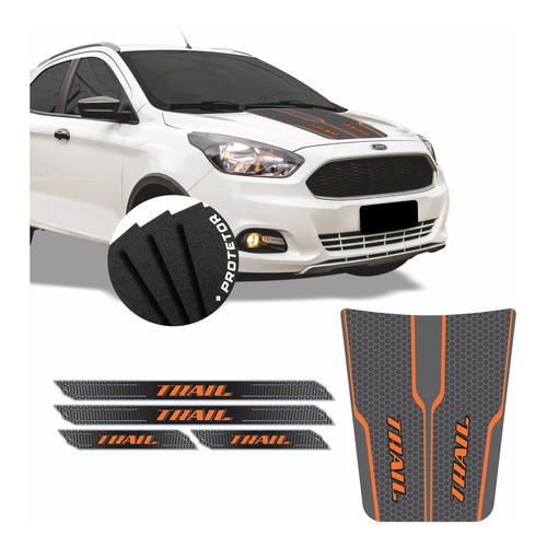 Kit Adesivo Do Capo Ford Ka Trail 2018 + Soleira  Wb534