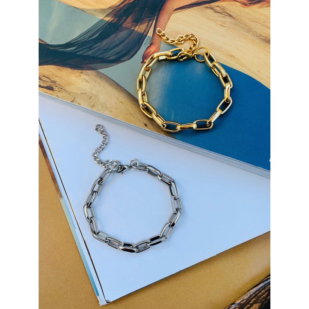 Pulseiras Unissex Semi Joia Ouro e Prata cadeado joalheria