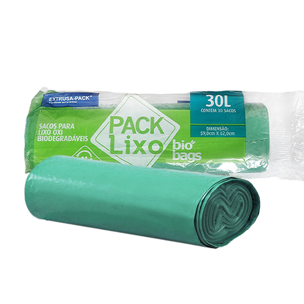 SACO P/LIXO 30LT BIOBAGS PACK VERDE C/30 em Oferta na Shopee