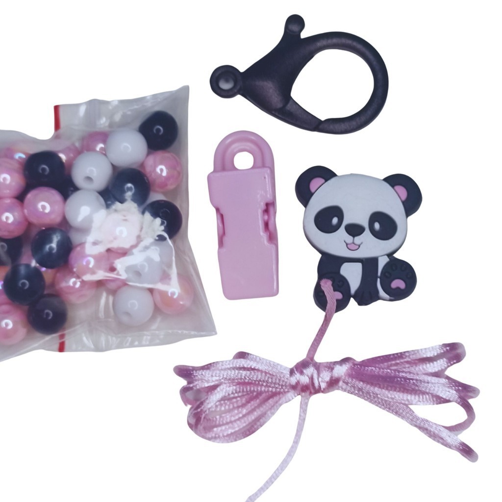 Kit de Montagem Prendedores de Chupeta - mordedor Panda