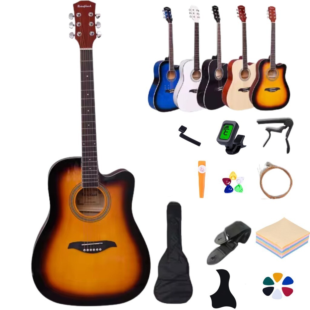 Imagem Violão Acústico 38 Polegadas 6 Cordas - Leve, Madeira, Várias Cores Iniciantes Aulas Ensaio Banda