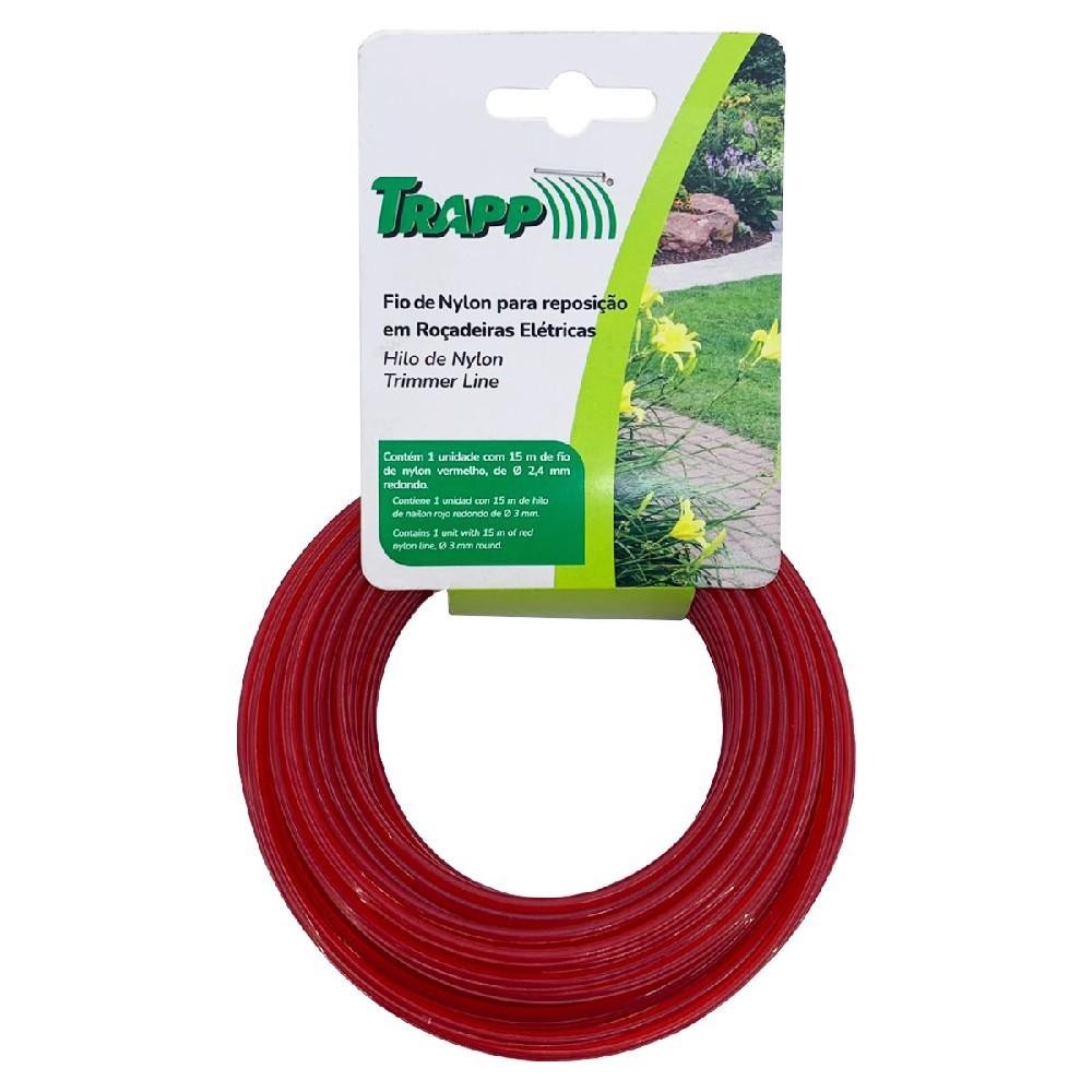 Fio De Nylon Para Roçadeiras Elétricas 15m x 2,4mm (3910011) - Trapp em Oferta na Shopee
