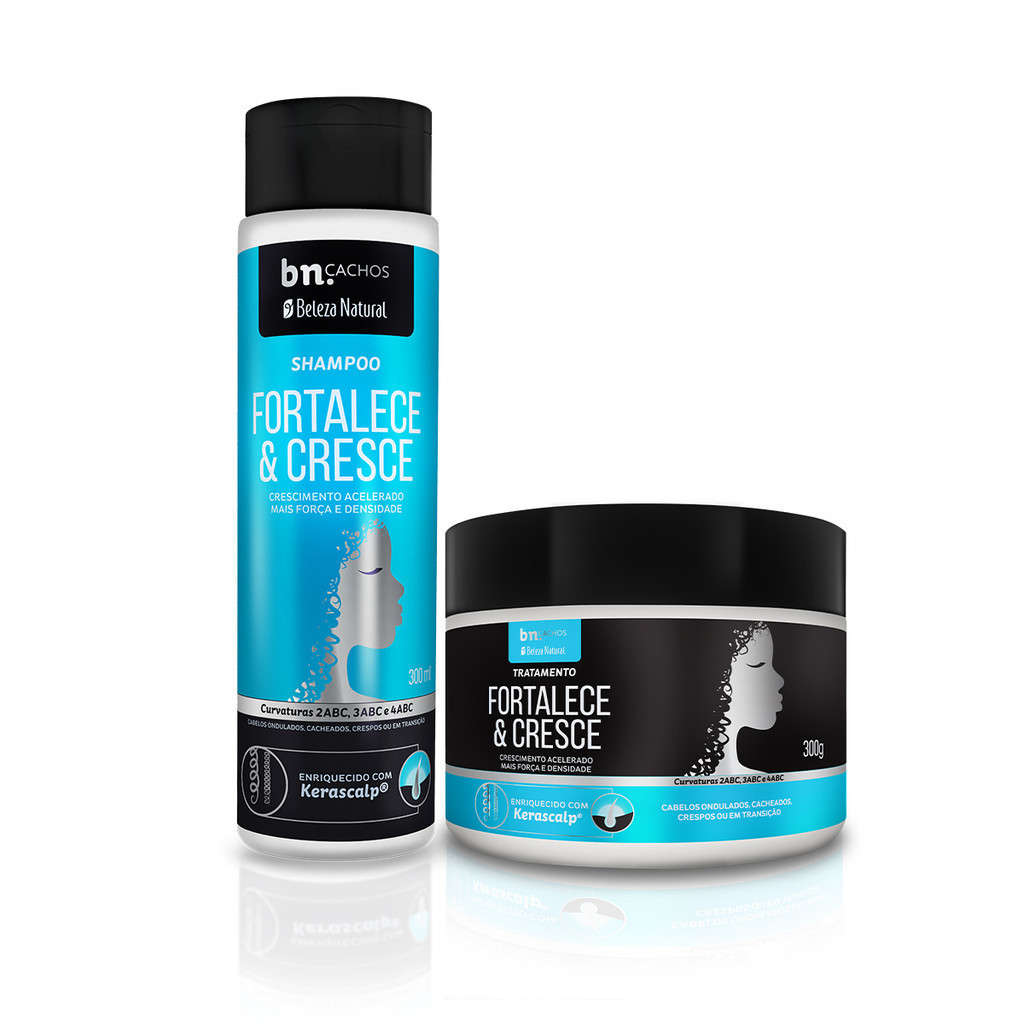Kit Beleza Natural Duo Shampoo + Máscara de Tratamento Fortalece e Cresce bn.Cachos (2 itens) em Oferta na Shopee