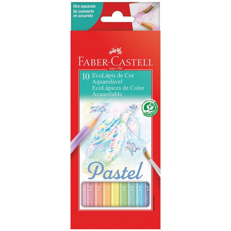 Lápis de cor 10 cores aquarelável Pastel 120210P Faber-Castell - Stationery