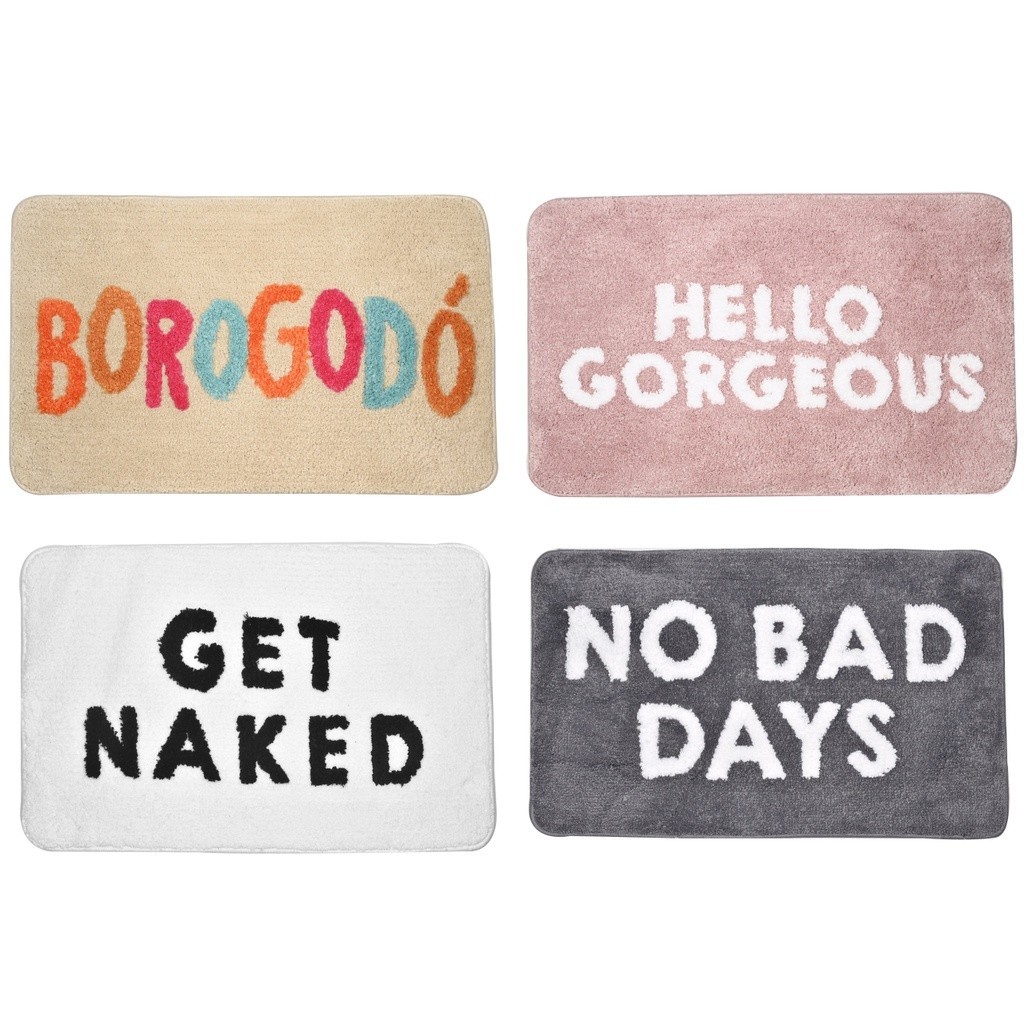 Tapete Decorativo Antiderrapente 50 x 80 cm SEANITE Borogodó Get Naked Hello Gorgeous No Bad Days