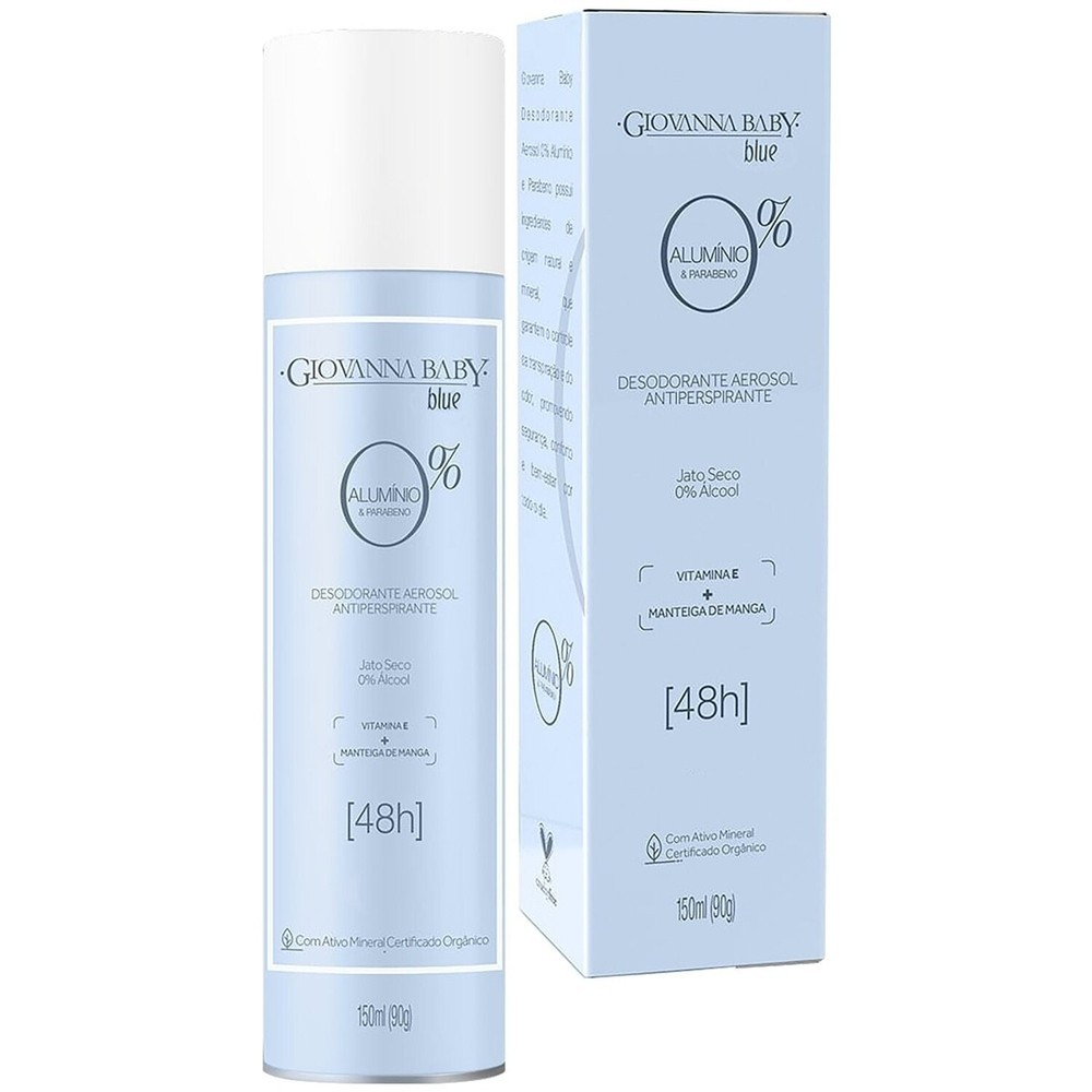Desodorante Aerossol Giovanna Baby Blue 0% Aluminio 150ml em Oferta na Shopee