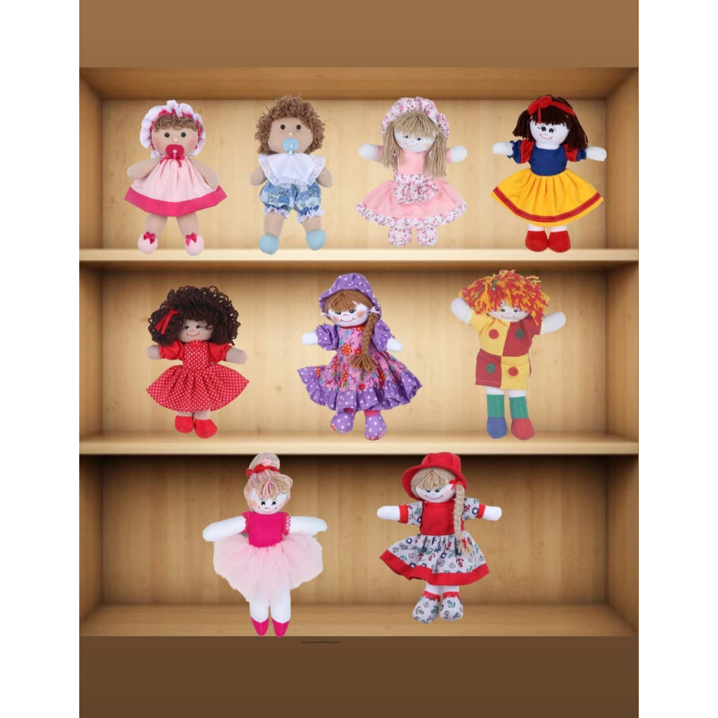 Boneca De Pano 30 Cm Lindos Vestidos Para Decoração De Festas E Nichos Brinquedo De Menina em Oferta na Shopee