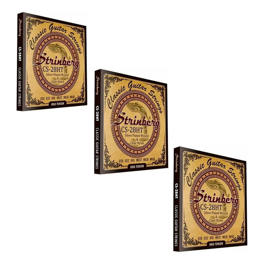 Kit 3 Encordoamentos Strinberg P/ Violão Nylon Cs28ht