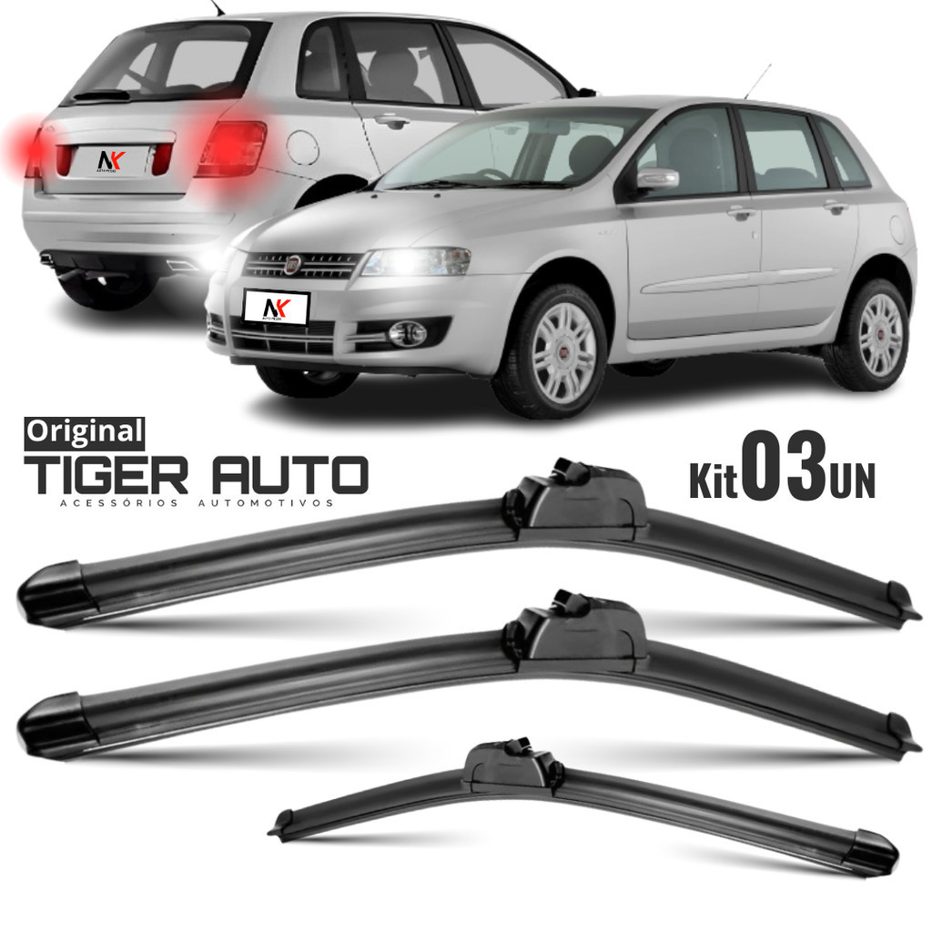 Kit/Par Palheta Limpador Parabrisa 22'' 18'' 13" Fiat Stilo 2002 á 2011 em Oferta na Shopee