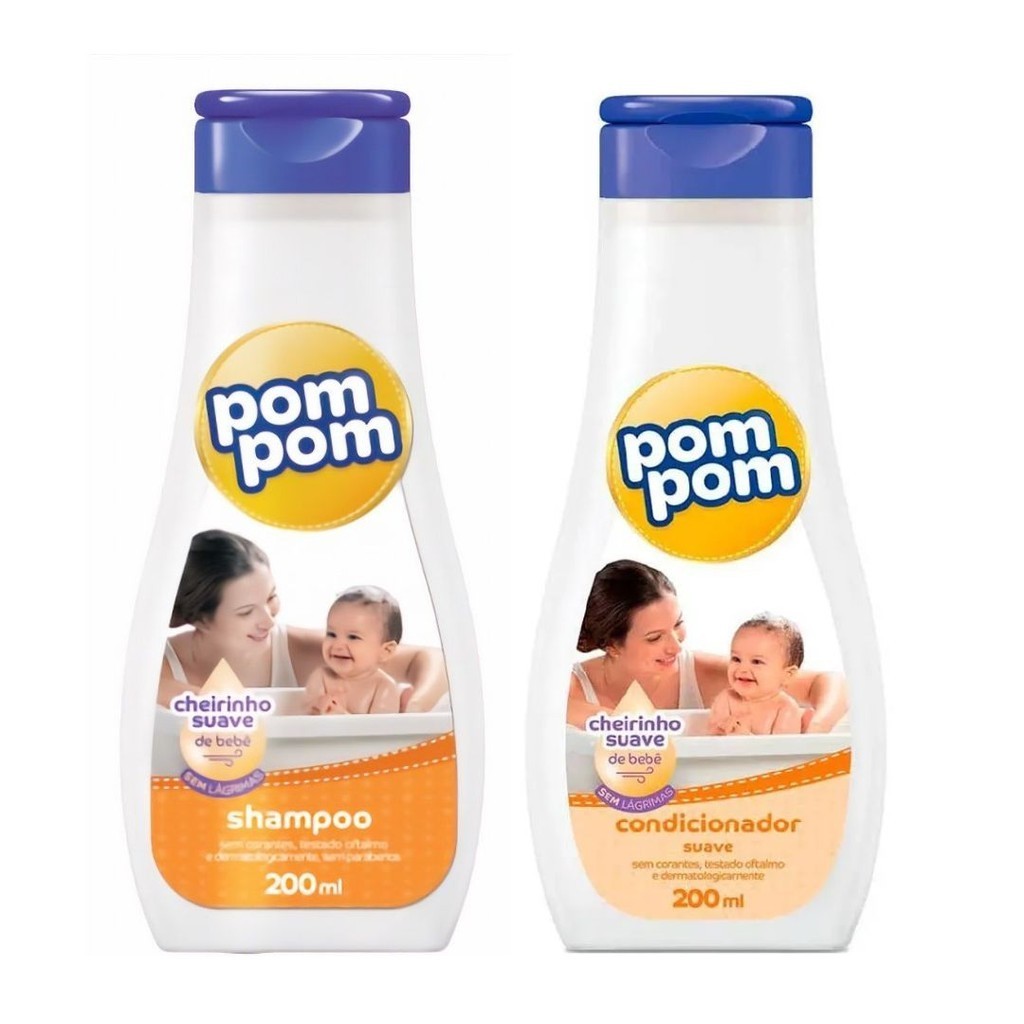 Kit Pom Pom Suave Shampoo Infantil 200ml + Condicionador Infantil 200ml