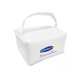 Bolsa Kit Térmico de Transporte Medicamentos EmbaEPS 1,5 Litros Branca Com Alça e Gelo Artificial