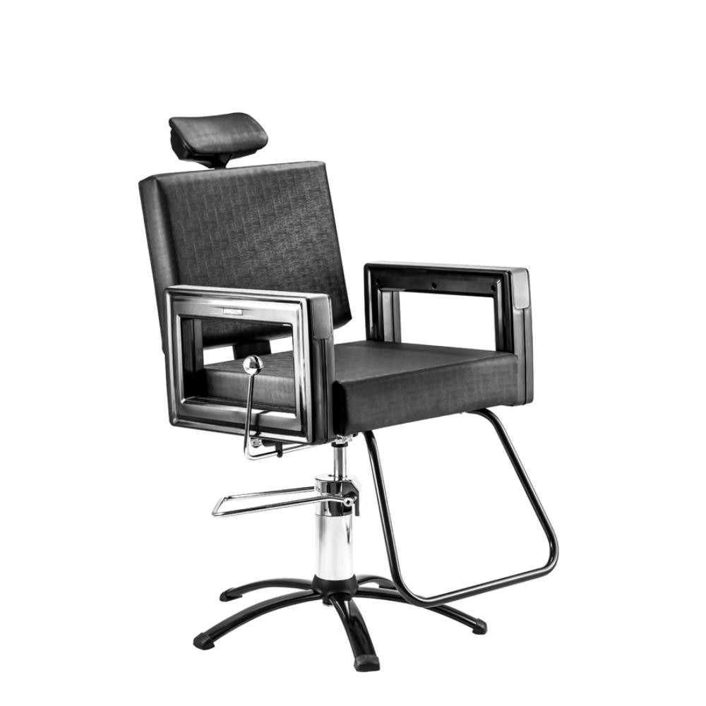 Cadeira de Barbeiro Dompel Square Black Reclinável Com Apoio e Encosto Preto em Oferta na Shopee