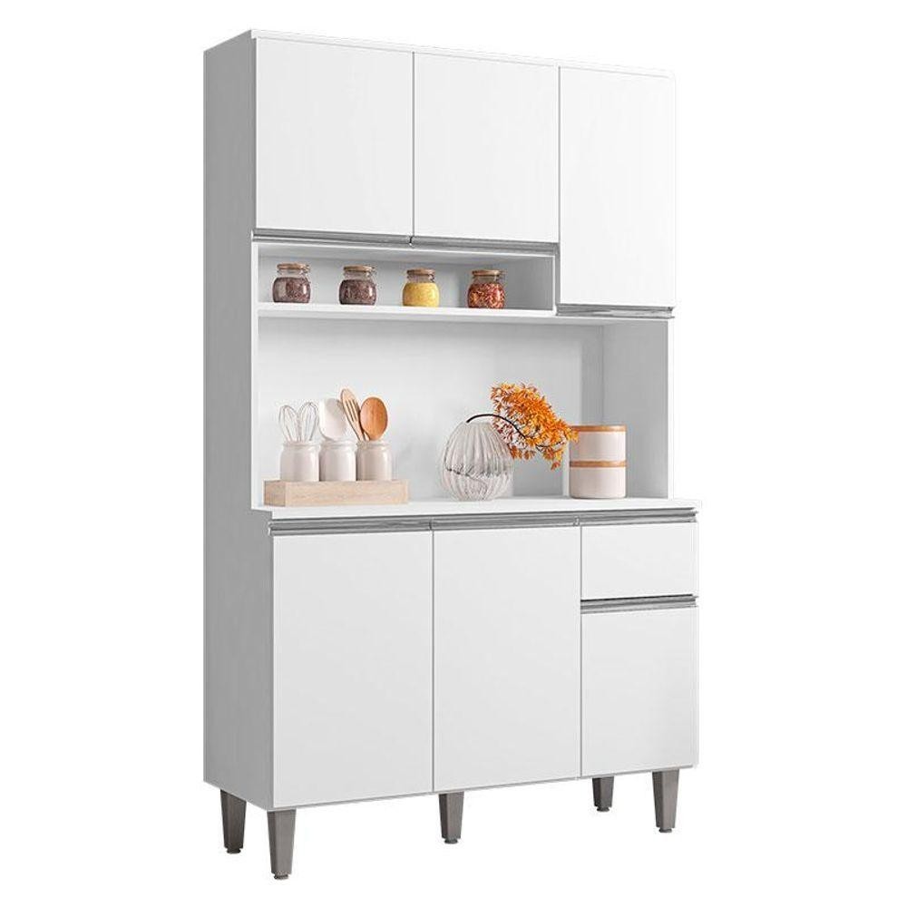 Armário Para Cozinha Ambiente Kit Márcia Branco Brilho - Ajl em Oferta na Shopee